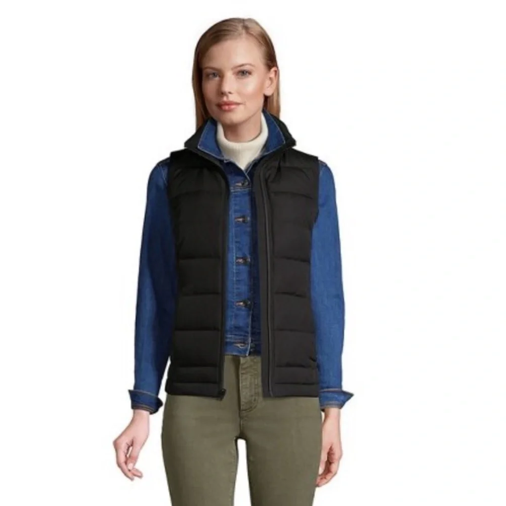 Lands' End Black Puffer Vest NWT - Picture 5 of 9